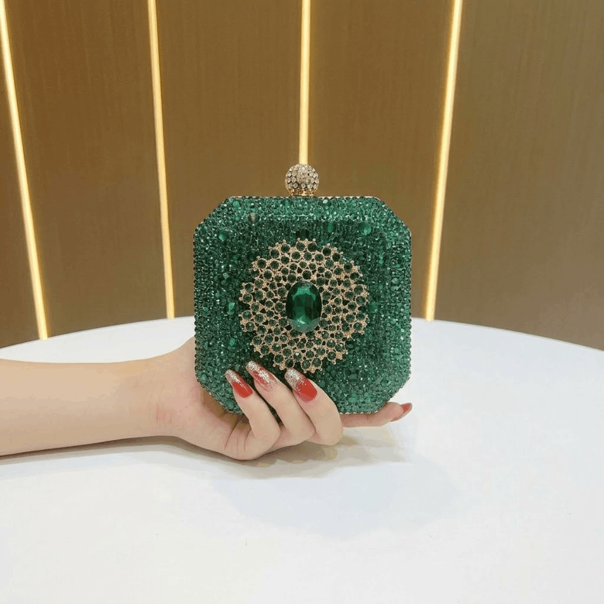 Party Wear Crystal Box Clutch💎👜