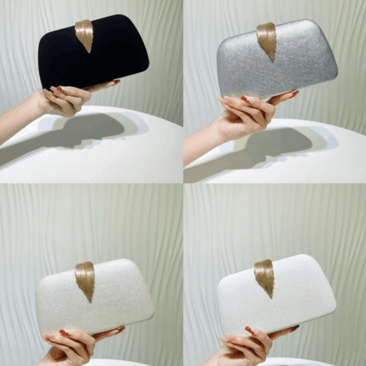 Leaf Lock Velvet Party Clutch Bag 👜🍃
