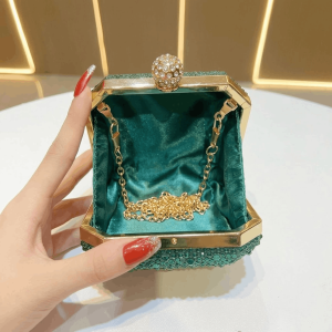 Party Wear Crystal Box Clutch💎👜 - Image 3