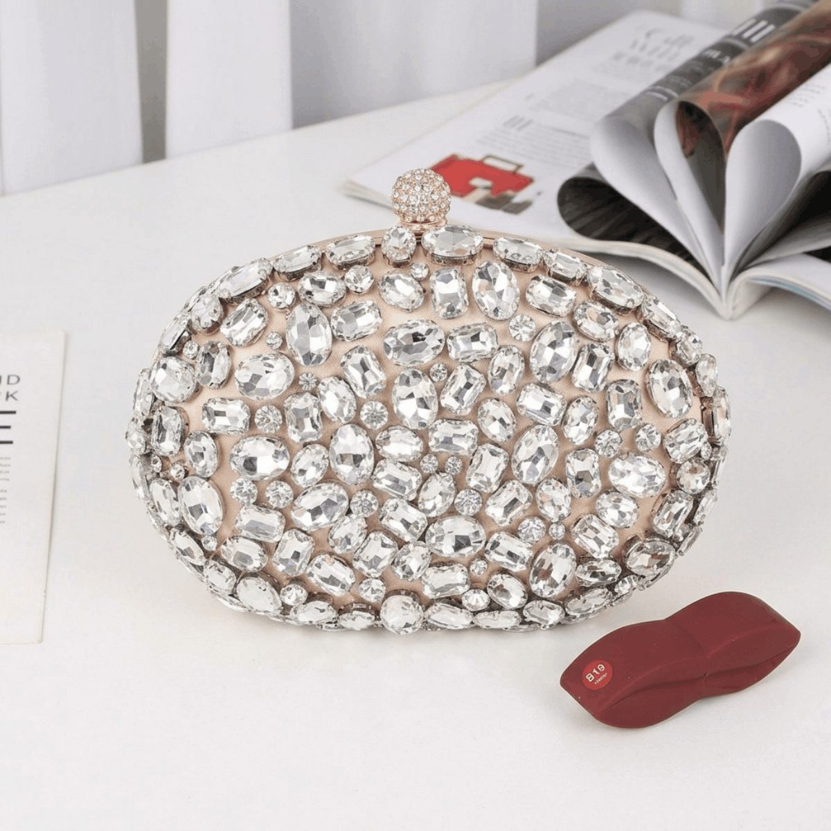 Premium Crystal Stone Party Clutch Bag✨ - Image 4