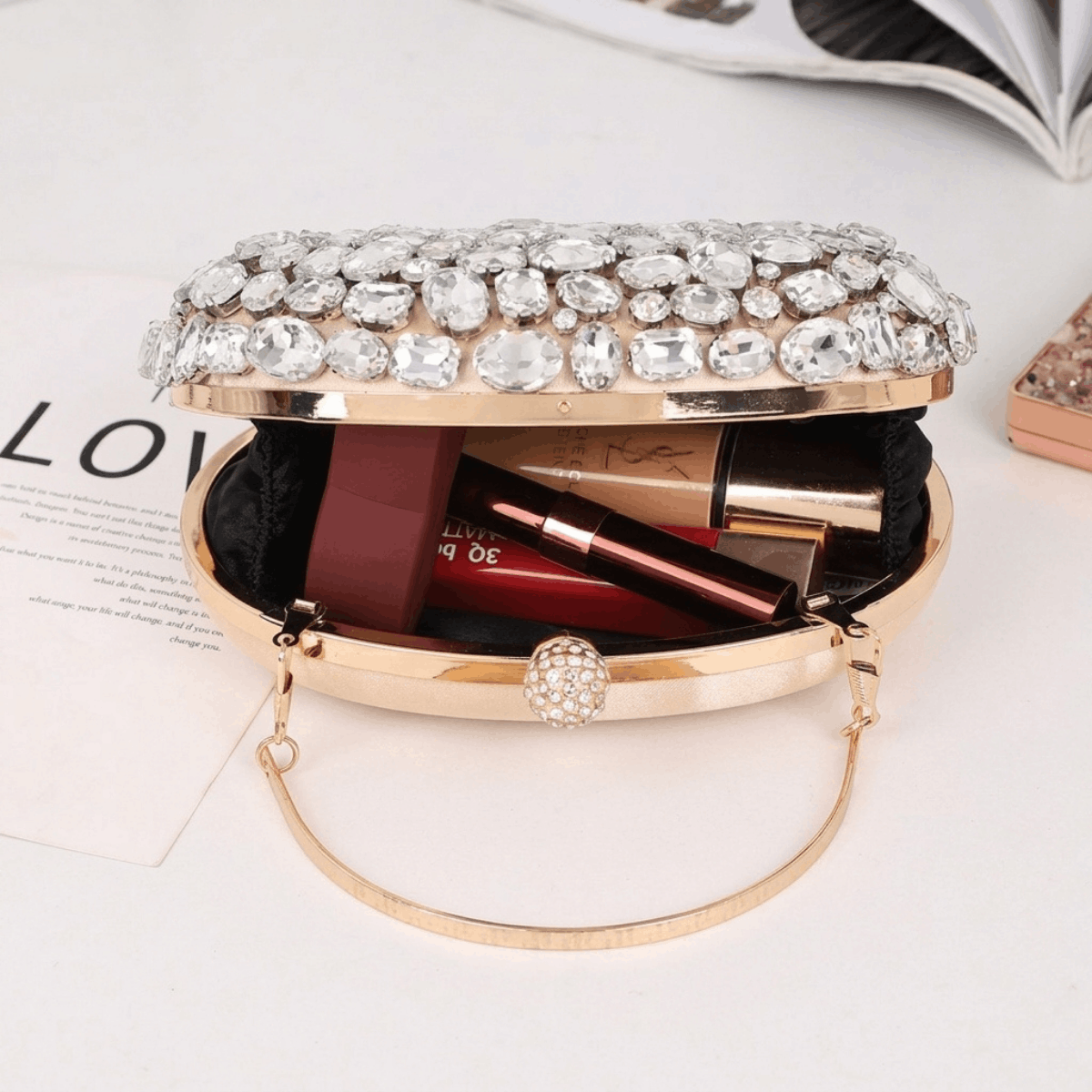 Premium Crystal Stone Party Clutch Bag✨ - Image 5