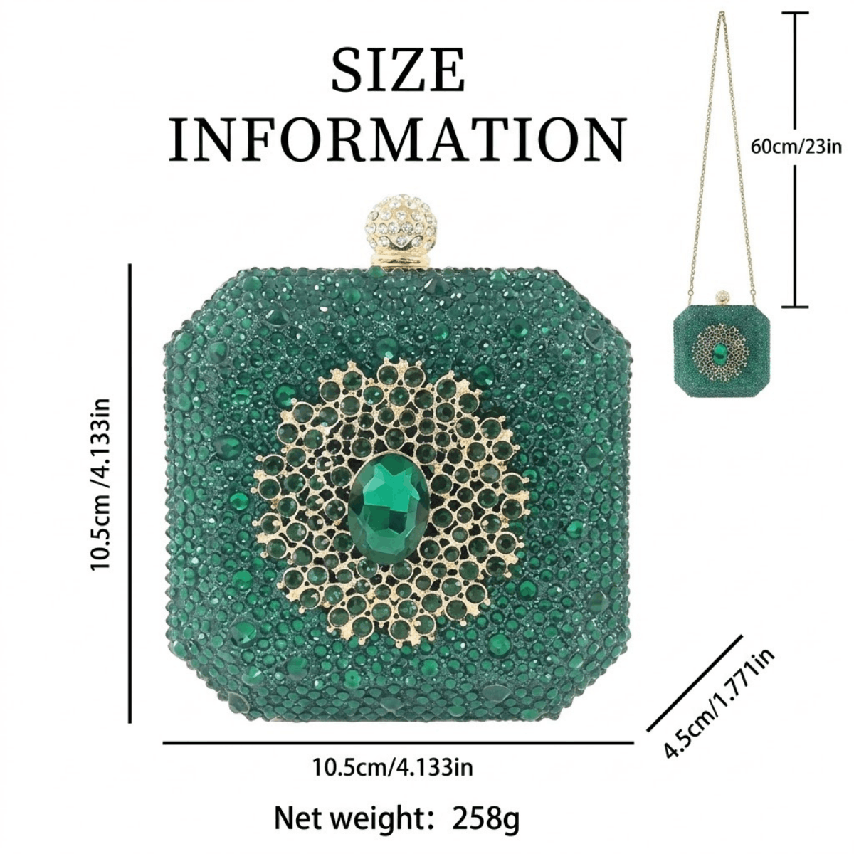 Party Wear Crystal Box Clutch💎👜 - Image 4