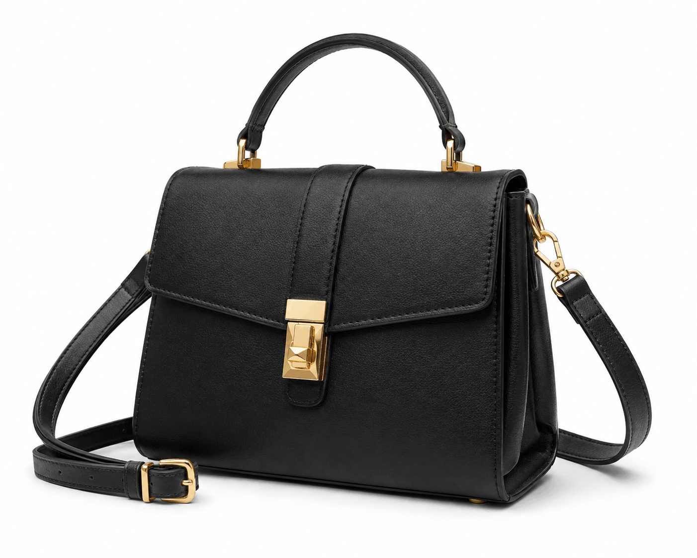 Elegant Black PU Leather Women's Handbag